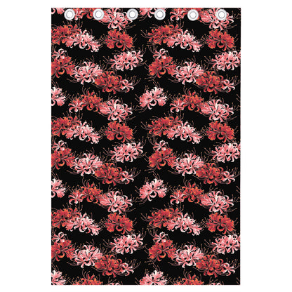 Japanese Cluster Amaryllis Pattern Print Curtain