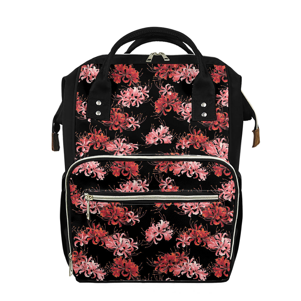 Japanese Cluster Amaryllis Pattern Print Diaper Bag