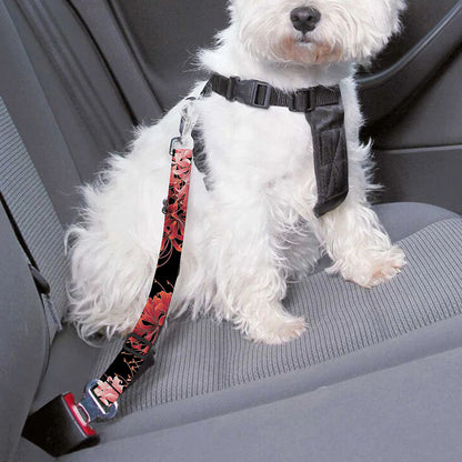 Japanese Cluster Amaryllis Pattern Print Dog Seat Belt