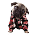Japanese Cluster Amaryllis Pattern Print Dog Zip Up Hoodie