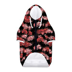 Japanese Cluster Amaryllis Pattern Print Dog Zip Up Hoodie