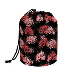 Japanese Cluster Amaryllis Pattern Print Drawstring Makeup Bag