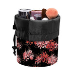 Japanese Cluster Amaryllis Pattern Print Drawstring Makeup Bag