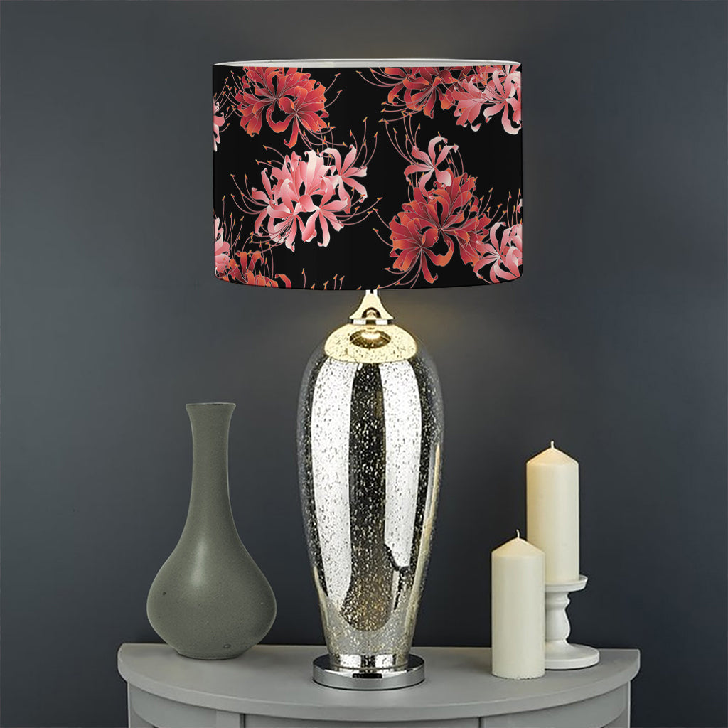 Japanese Cluster Amaryllis Pattern Print Drum Lamp Shade