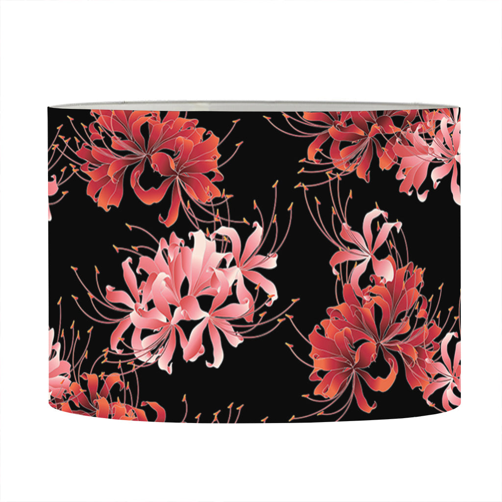 Japanese Cluster Amaryllis Pattern Print Drum Lamp Shade