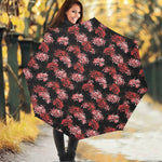 Japanese Cluster Amaryllis Pattern Print Foldable Umbrella