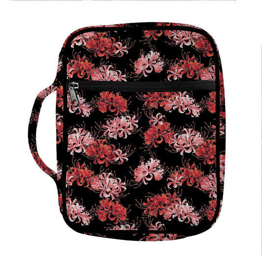 Japanese Cluster Amaryllis Pattern Print Front Pocket Bible Bag