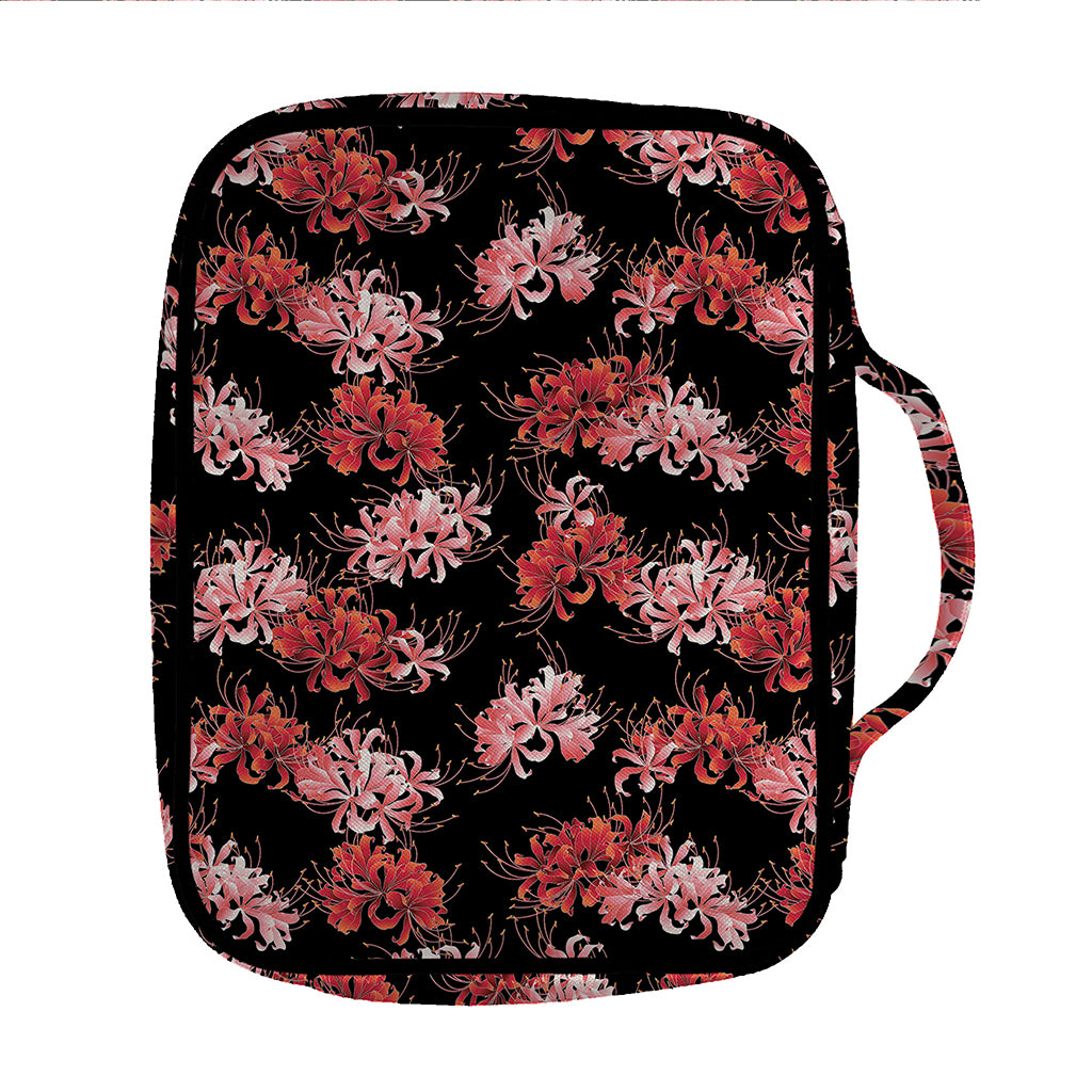 Japanese Cluster Amaryllis Pattern Print Front Pocket Bible Bag