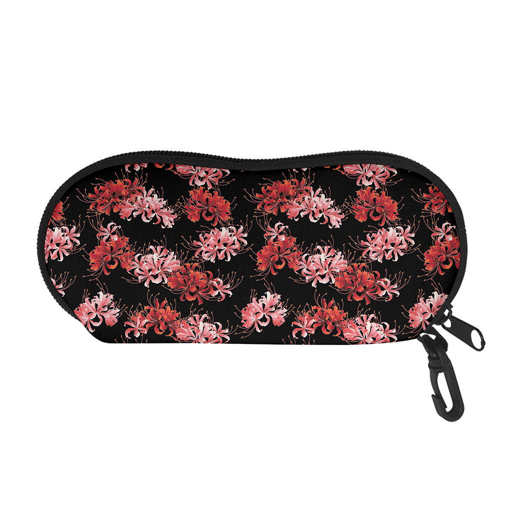 Japanese Cluster Amaryllis Pattern Print Glasses Case