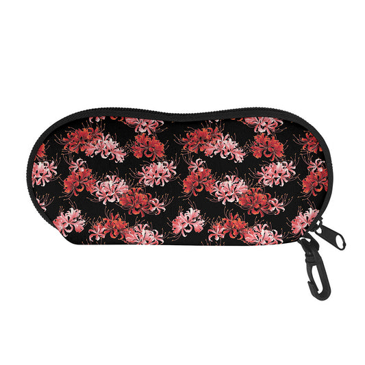 Japanese Cluster Amaryllis Pattern Print Glasses Case