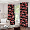 Japanese Cluster Amaryllis Pattern Print Grommet Curtains