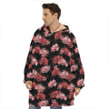 Japanese Cluster Amaryllis Pattern Print Hoodie Blanket