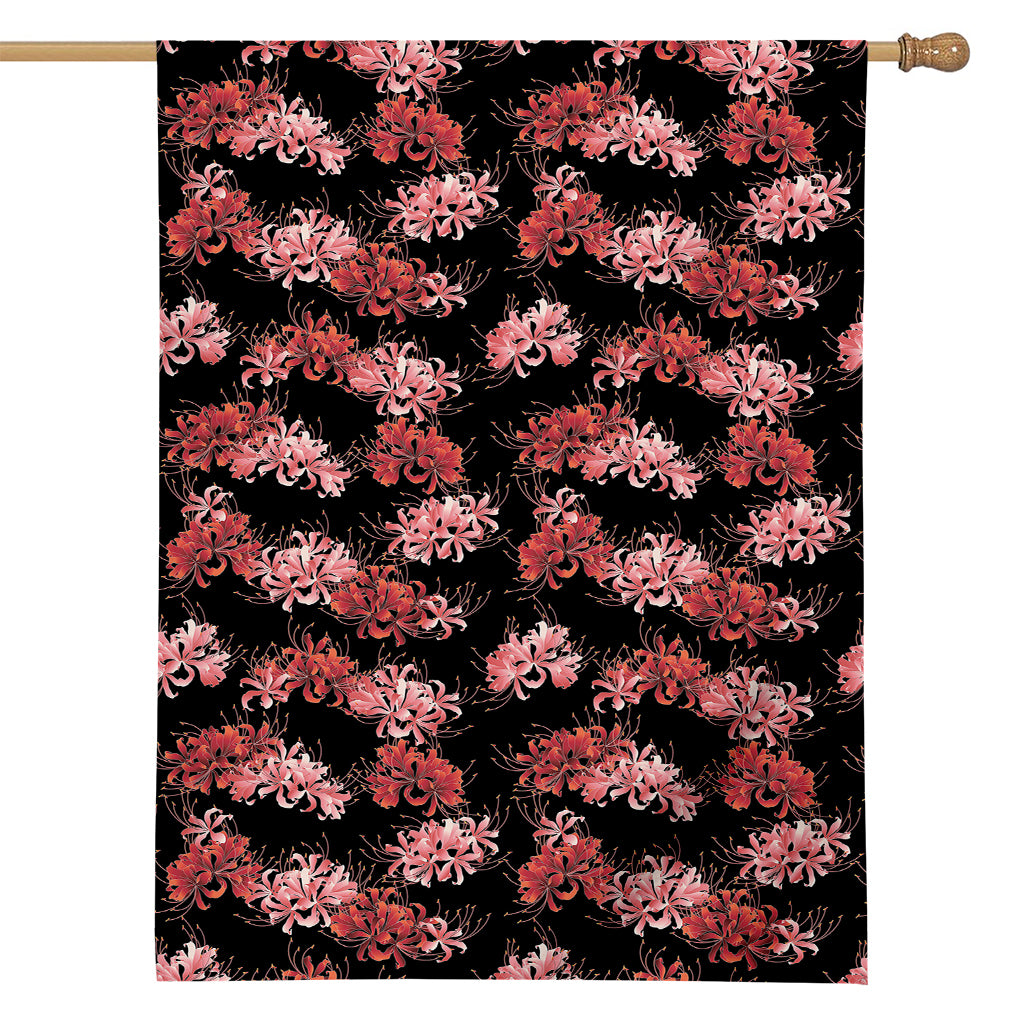 Japanese Cluster Amaryllis Pattern Print House Flag