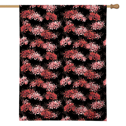 Japanese Cluster Amaryllis Pattern Print House Flag