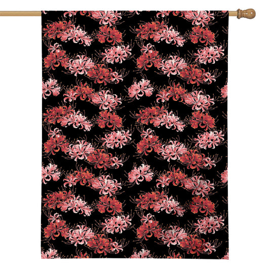 Japanese Cluster Amaryllis Pattern Print House Flag