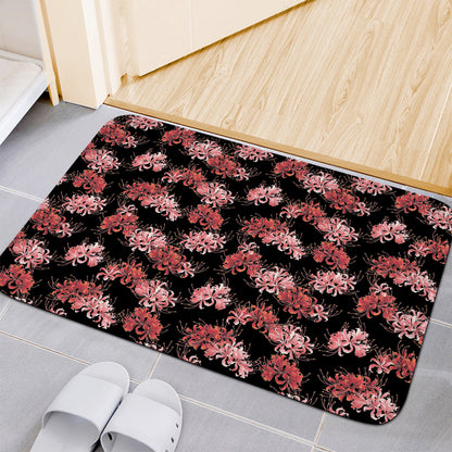 Japanese Cluster Amaryllis Pattern Print Indoor Door Mat