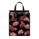 Japanese Cluster Amaryllis Pattern Print Insulated Lunch Tote