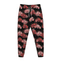 Japanese Cluster Amaryllis Pattern Print Jogger Pants