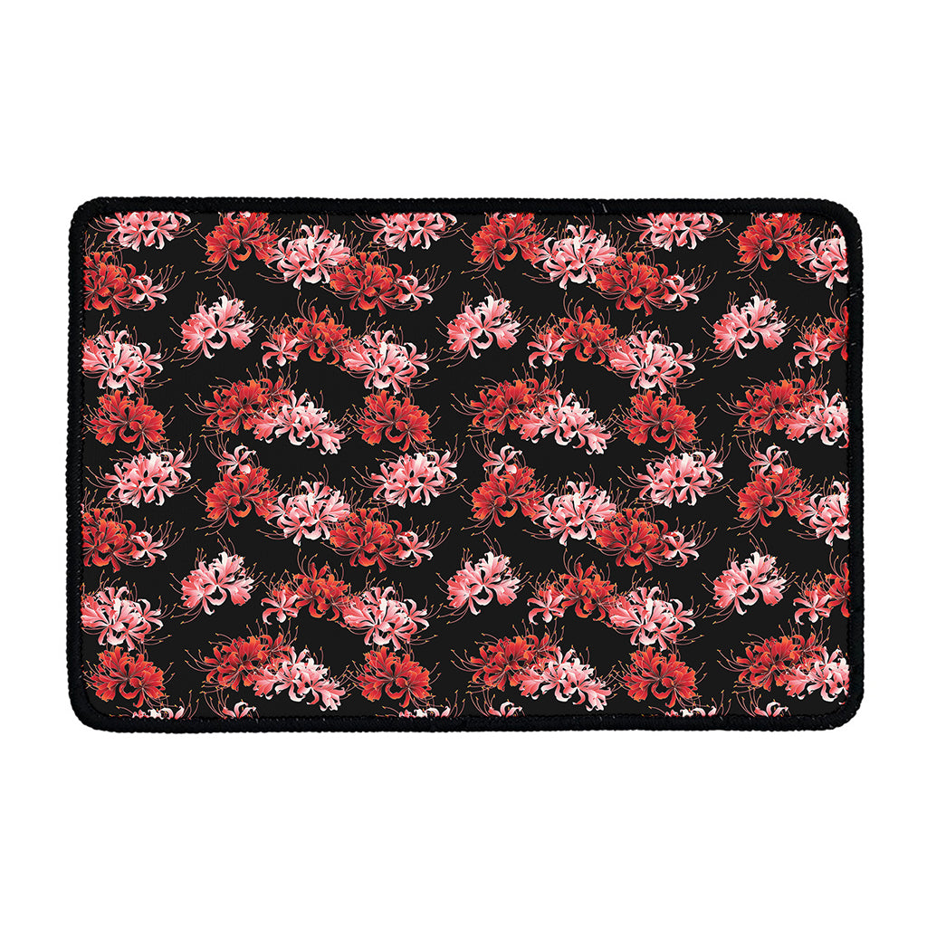 Japanese Cluster Amaryllis Pattern Print Kitchen Mat