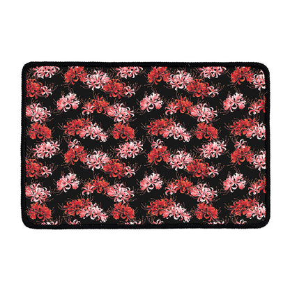 Japanese Cluster Amaryllis Pattern Print Kitchen Mat