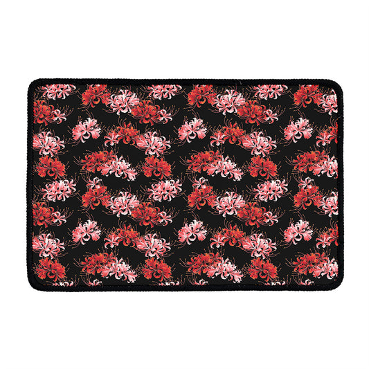 Japanese Cluster Amaryllis Pattern Print Kitchen Mat