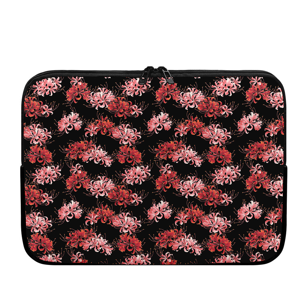 Japanese Cluster Amaryllis Pattern Print Laptop Sleeve