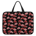 Japanese Cluster Amaryllis Pattern Print Laptop Sleeve With Handle