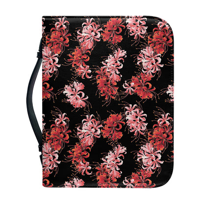Japanese Cluster Amaryllis Pattern Print Leather Bible Cover