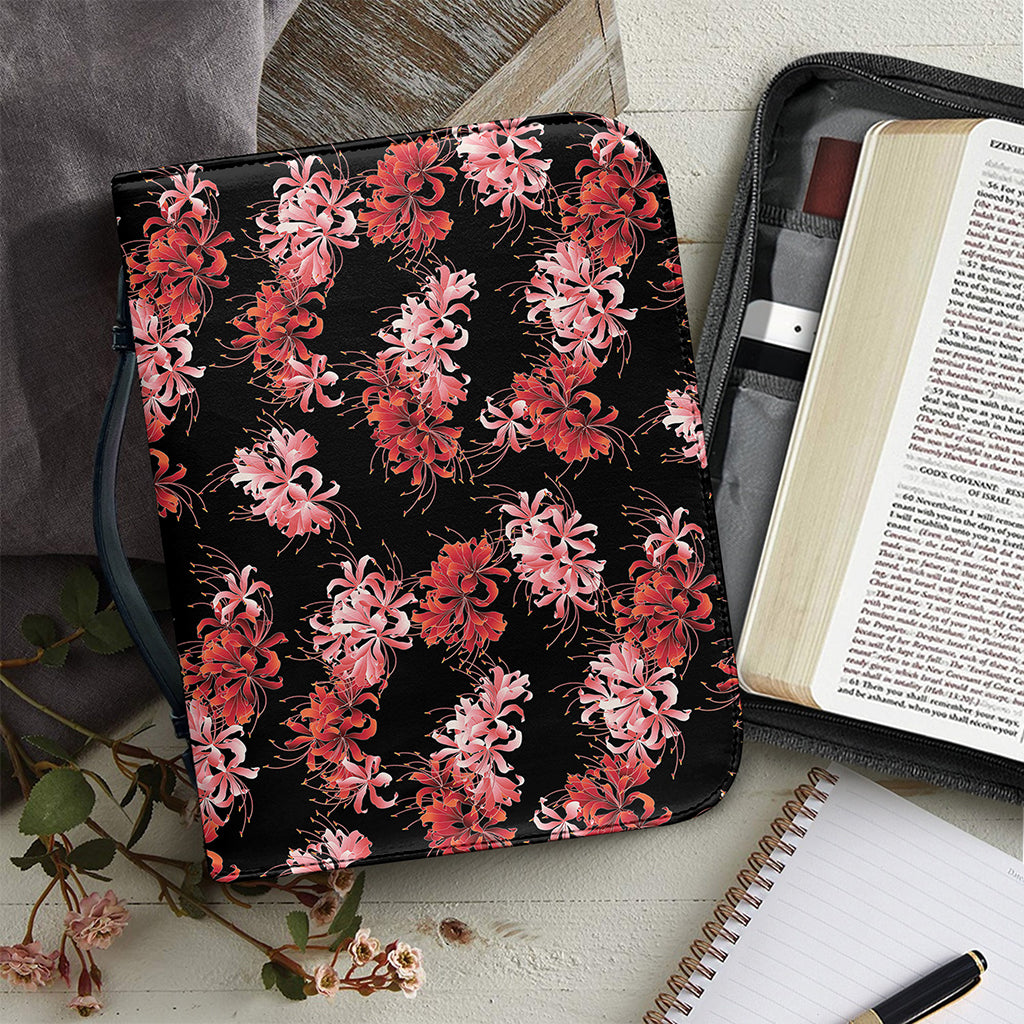 Japanese Cluster Amaryllis Pattern Print Leather Bible Cover