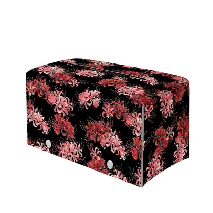 Japanese Cluster Amaryllis Pattern Print Leather Tissue Box Cover