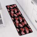 Japanese Cluster Amaryllis Pattern Print Long Kitchen Mat