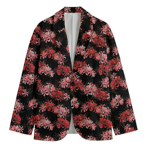 Japanese Cluster Amaryllis Pattern Print Men's Blazer