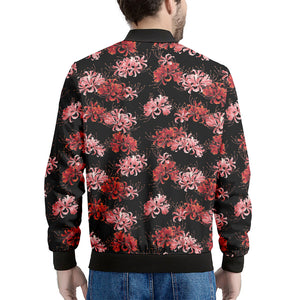 Japanese Cluster Amaryllis Pattern Print Men's Bomber Jacket