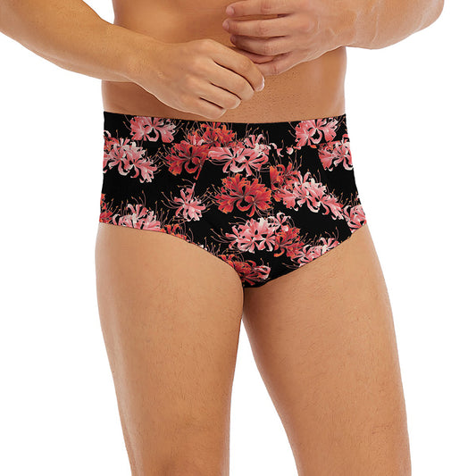 Japanese Cluster Amaryllis Pattern Print Men's Briefs