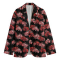 Japanese Cluster Amaryllis Pattern Print Men's Cotton Blazer