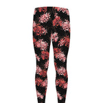 Japanese Cluster Amaryllis Pattern Print Men's leggings