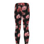 Japanese Cluster Amaryllis Pattern Print Men's leggings