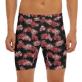 Japanese Cluster Amaryllis Pattern Print Men's Long Boxer Briefs