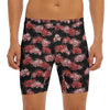 Japanese Cluster Amaryllis Pattern Print Men's Long Boxer Briefs