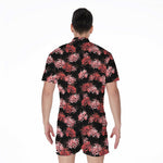 Japanese Cluster Amaryllis Pattern Print Men's Rompers