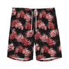 Japanese Cluster Amaryllis Pattern Print Men's Sports Shorts