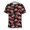 Japanese Cluster Amaryllis Pattern Print Men's Sports T-Shirt