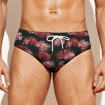 Japanese Cluster Amaryllis Pattern Print Men's Swim Briefs