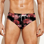 Japanese Cluster Amaryllis Pattern Print Men's Swim Briefs
