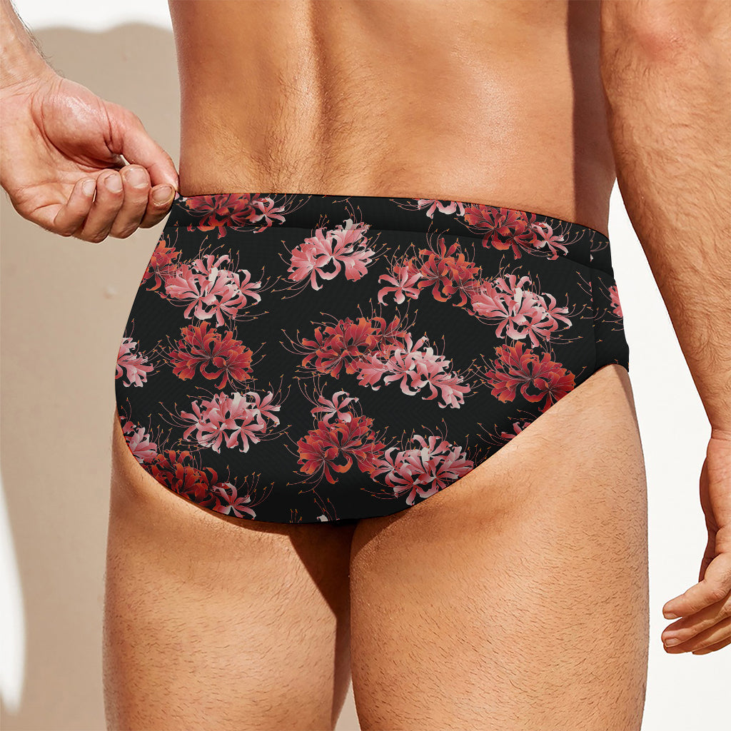 Japanese Cluster Amaryllis Pattern Print Men's Swim Briefs