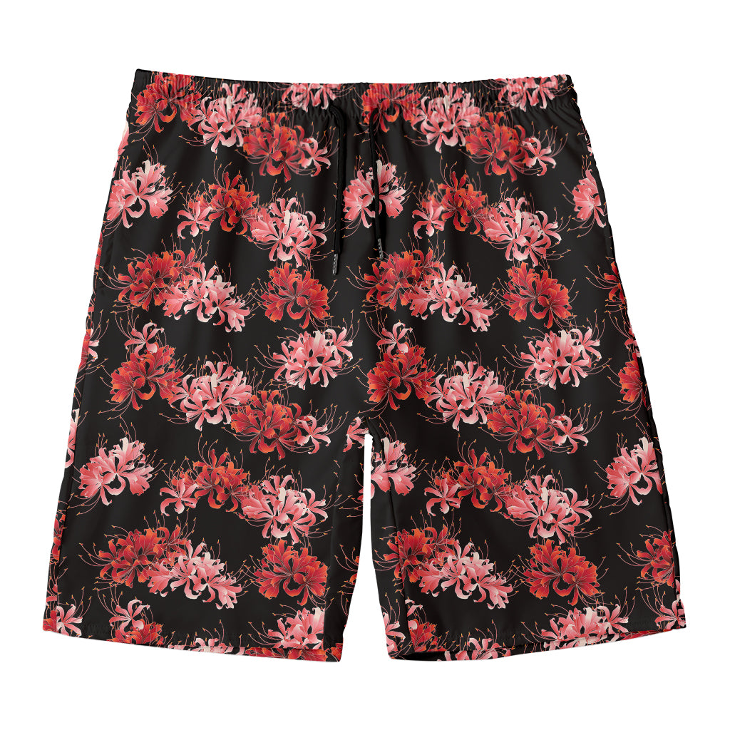 Japanese Cluster Amaryllis Pattern Print Men's Swim Trunks