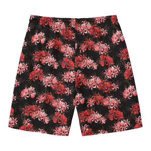 Japanese Cluster Amaryllis Pattern Print Men's Swim Trunks