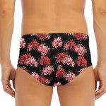 Japanese Cluster Amaryllis Pattern Print Men's Triangle Swim Briefs