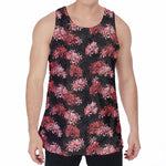 Japanese Cluster Amaryllis Pattern Print Men's Velvet Tank Top