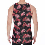 Japanese Cluster Amaryllis Pattern Print Men's Velvet Tank Top